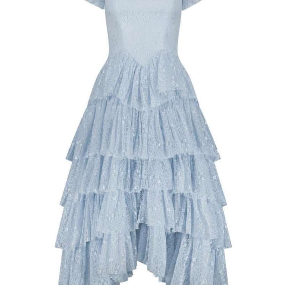 JessaKae Blue Ruffle Tiered Lace Midi Dress Size 5X Mia Disney Bound Tea NWT - Picture 4 of 6